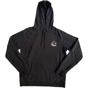 LULULEMON / NHL / VANCOUVER CANUCKS BLACK ATHLETIC FIT HOODIE WITH LOGO SIZE M